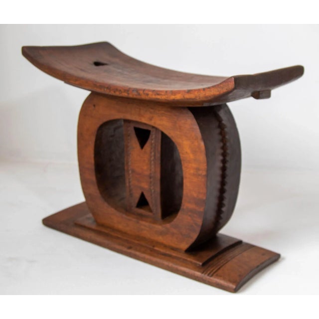 Wood Antique Ashanti Queen Mother Carved Wooden Stool Ghana Africa For Sale - Image 7 of 12
