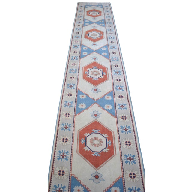 1980s 1980s Hand Knotted Runner Rug Extra Long Hallway Rug Kitchen Decor For Sale - Image 5 of 13