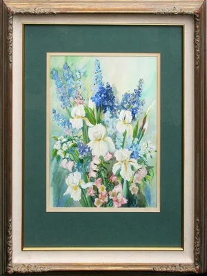 White Iris in Bouquet by Harriette Gale