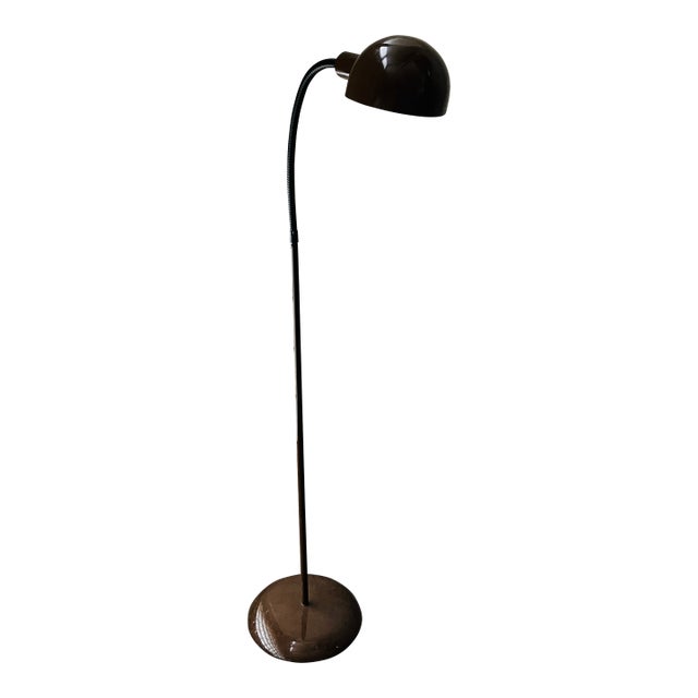 1970s Brown Gooseneck Floor Lamp by Underwriters Laboratories For Sale