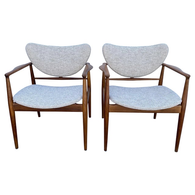 Finn Juhl No. 48 Danish Modern Chairs for Baker, 1950's - A Pair For Sale - Image 9 of 18