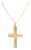 Dainty Gold Cross with Heart Design in Center 14k Yellow Gold 16" For Sale