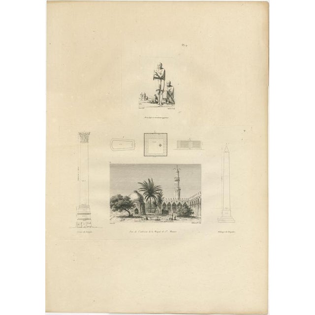 Dominique Baron Vivant Denon, Egypt Architecture and Topography, 1802, Copper Engravings on Paper, Set of 3 For Sale - Image 3 of 17