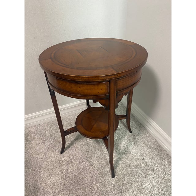 Late 20th Century Assi D’Asolo Italian Cherrywood Rotating Storage Side Table For Sale In Tampa - Image 6 of 8