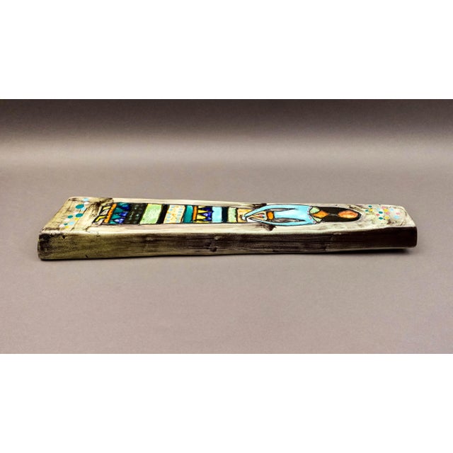 Pair of Harris G Strong Signed Mid Century Figural Ceramic Wall Hanging Art Tile For Sale In Miami - Image 6 of 7