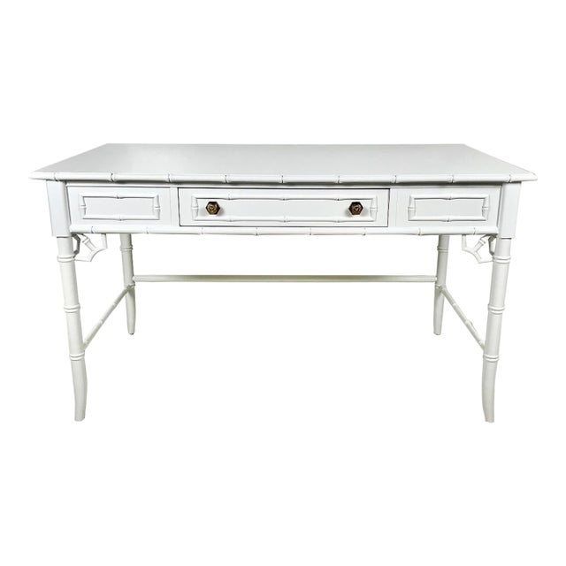 Vintage Thomasville Faux Bamboo Writing Desk For Sale