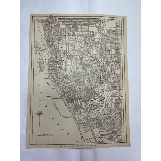 Antique 1920s Buffalo New York City Map For Sale - Image 4 of 4