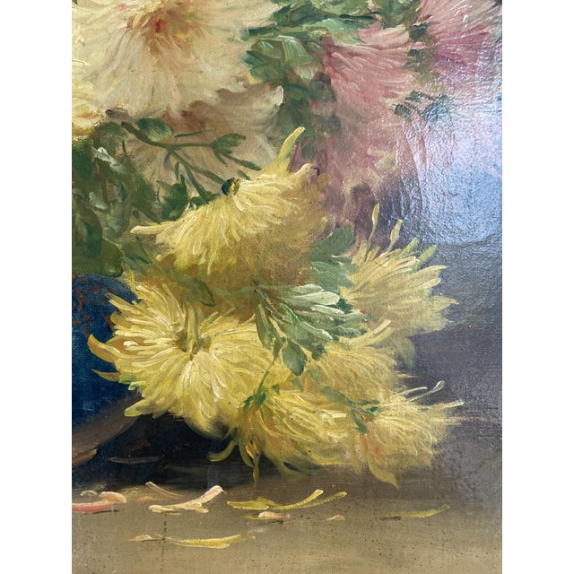 Forest Green E. Coppenolle, Floral Still Life, 1800s, Oil on Canvas, Framed For Sale - Image 8 of 13