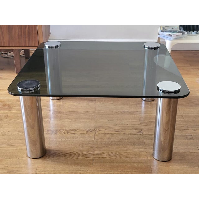 1970s Marcuso Coffee Table in Stainless Steel by Marco Zanuso For Sale - Image 5 of 14