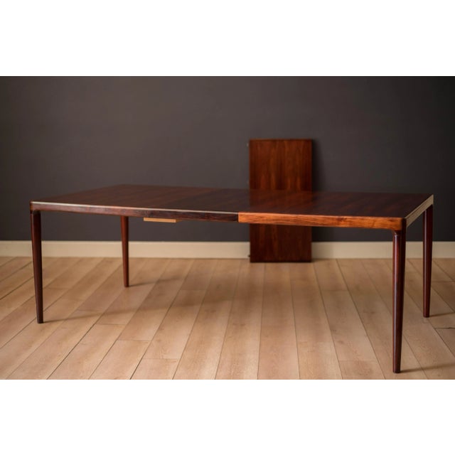 Wood Vintage Danish Rosewood Extension Dining Table For Sale - Image 7 of 10