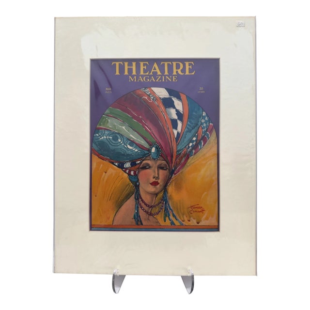 1923 Original Theatre Magazine Cover, May, Homer B. Conant, Art Deco, Matted For Sale
