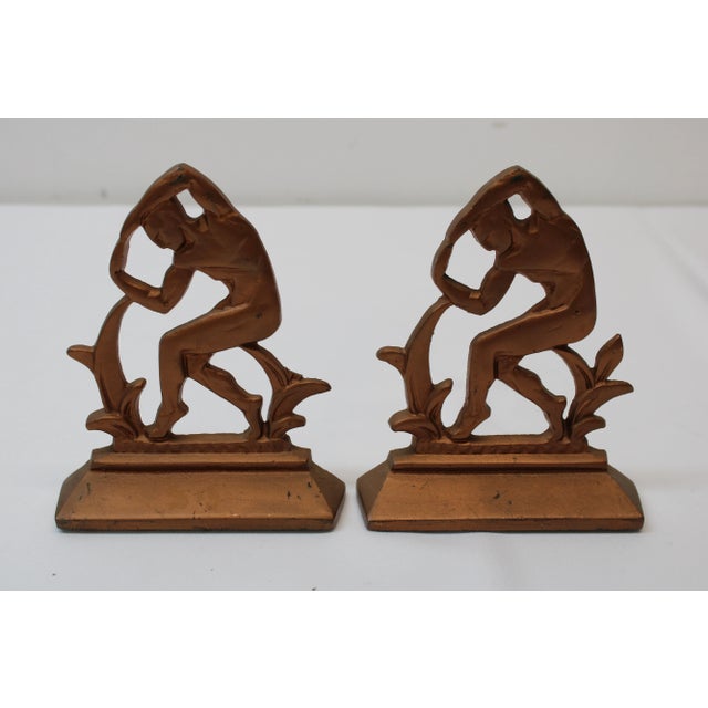 Art Deco Copper-Tone "Strong Man" Bookends For Sale In San Francisco - Image 6 of 6