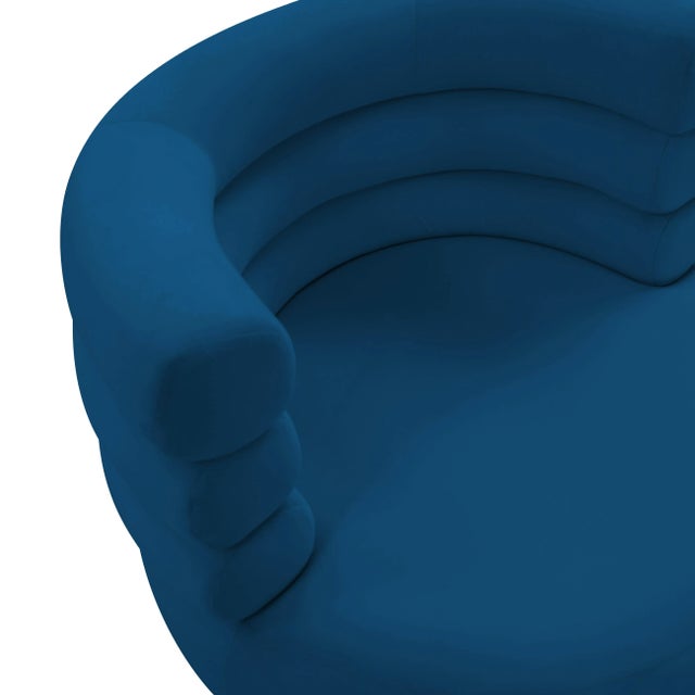 2020s Naomi Navy Velvet Swivel Chair For Sale - Image 5 of 9