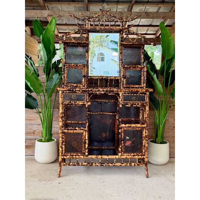 Late 19th Century English Aesthetic Movement Japanned & Tortoiseshell Bamboo Cabinet For Sale - Image 12 of 12