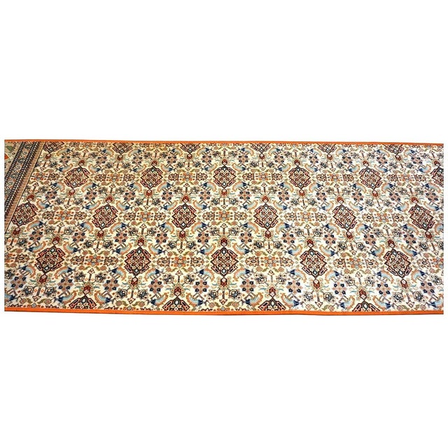Vintage Persian Tabriz Taba Tabai Wool 3x10 Orange & Ivory Handmade Runner Rug #1144065 For Sale - Image 11 of 15