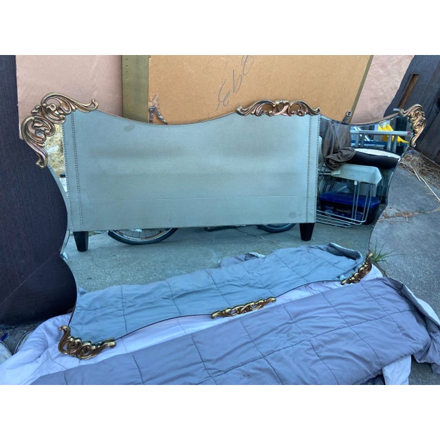 Vintage Mid Century Modern 1940’s Gold Rococo Hollywood Regency Wall Mirror For Sale In Sacramento - Image 6 of 12