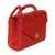 Traditional Vintage 24K Red Chevron Lambskin CC Square Flap Bag For Sale - Image 3 of 9
