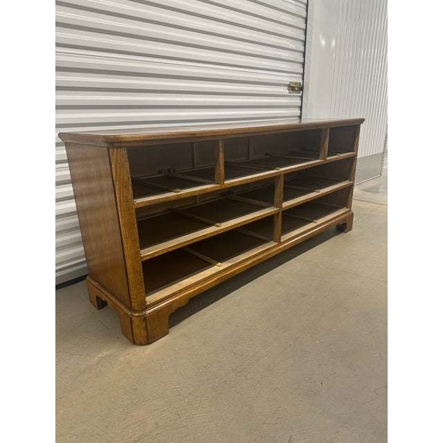 Traditional 1980s Baker Furniture Georgian Oak Dresser For Sale - Image 3 of 12