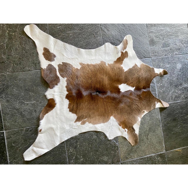 Natural Brown & Calf Hide Throw Rug | Chairish