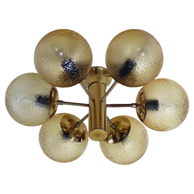 Space Age Golden Sphere Ceiling Lamp, Germany, 1970s For Sale - Image 13 of 13