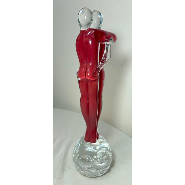 Glass Vintage Hand Blown Italian Murano Glass Fornace Mian Formia Couple Sculpture For Sale - Image 7 of 17