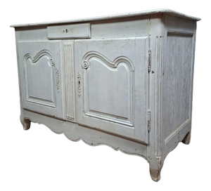 Small Rustic Louis XV Sideboard in Natural Painted Wood