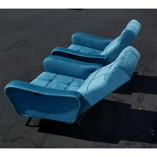 1960s Italian Midcentury Reclining Chairs - A Pair For Sale - Image 10 of 13