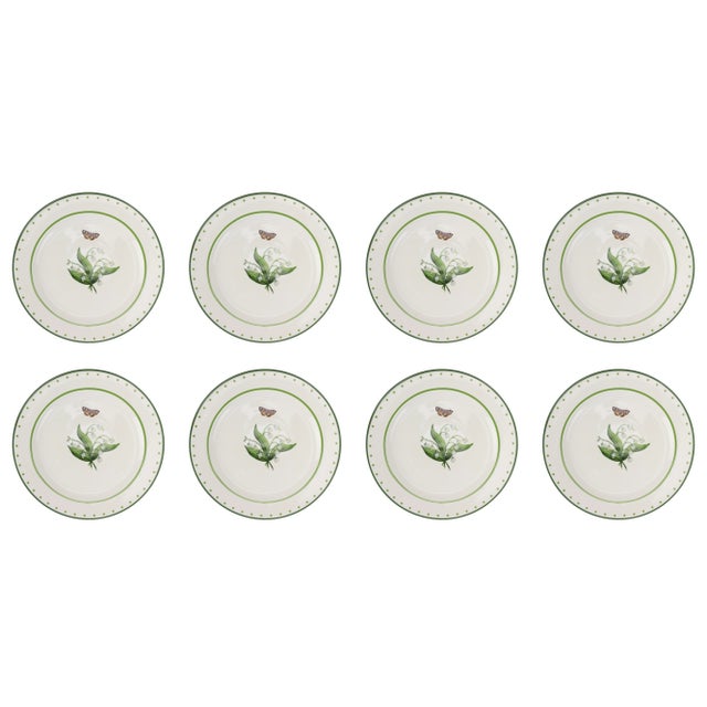 Chinese Carolyne Roehm x Enchanted Home Lily of The Valley 10" Dinner Plates in Green, Set of 8 For Sale - Image 3 of 4