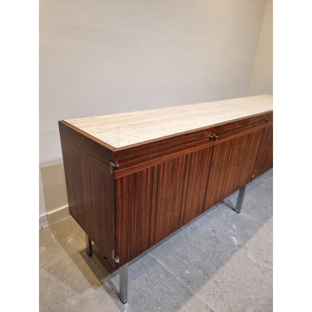 Sideboard with Travertine Top attributed to Etienne Fermigier, France, 1961 For Sale - Image 15 of 17