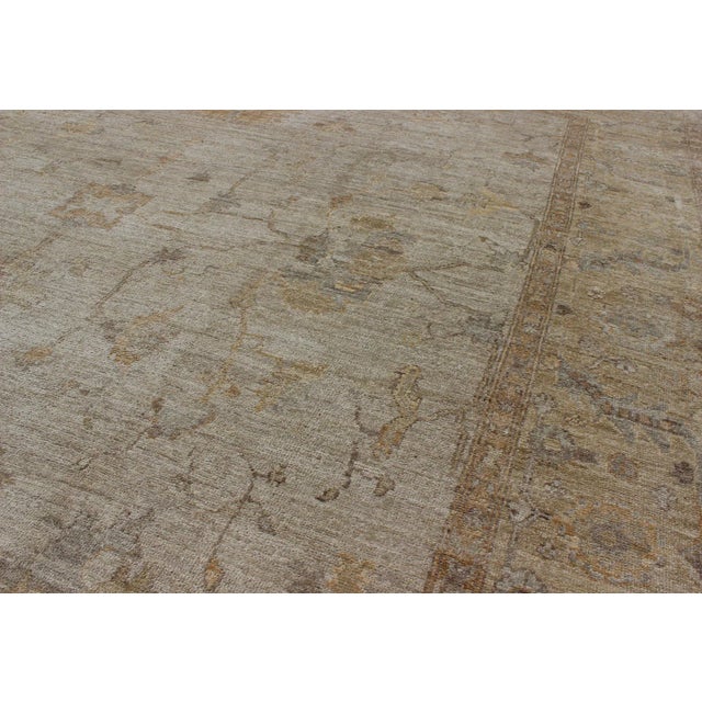 Squared Shape Large Angora Turkish Oushak rug with all-over design, rug/, Angora Oushak, Turkish Angora Oushak. Keivan...