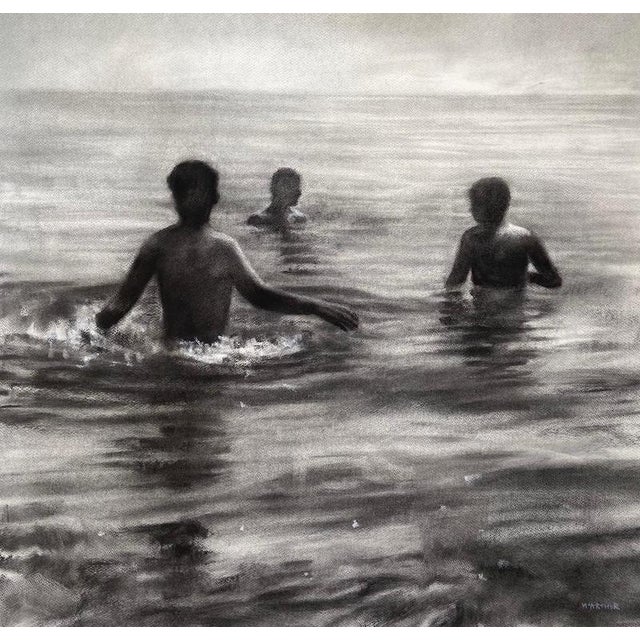 Patsy McArthur, Bathers, 2021, Charcoal and Pastel For Sale - Image 3 of 3