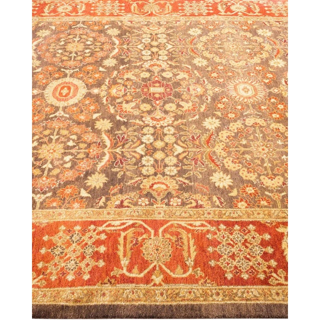 Solo Rugs Vintage Traditional Hand Knotted Wool Area Rug, Brown - 6'1" X 9'6" For Sale - Image 4 of 9