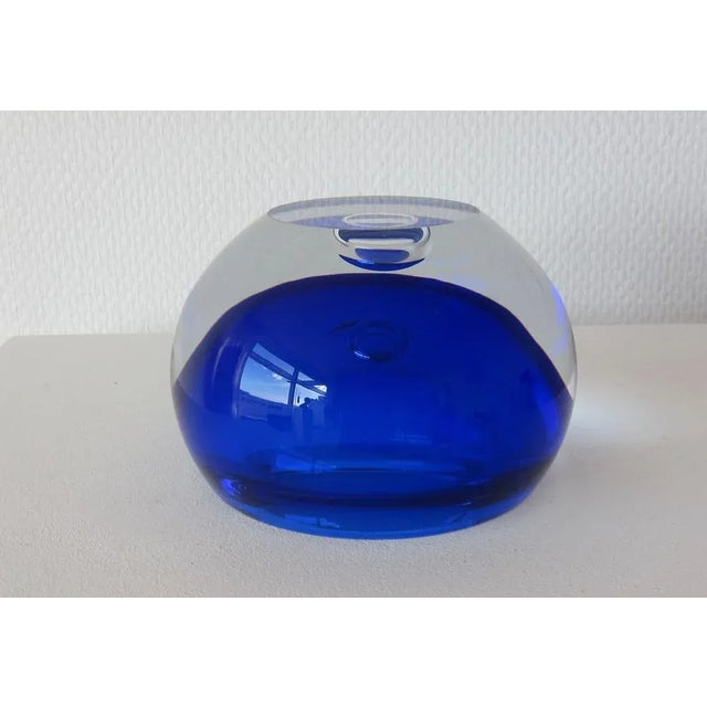 1970s Royal Blue Thick Murano Glass Bowl, 1970s For Sale - Image 5 of 7