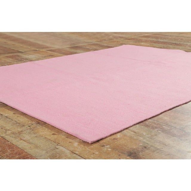 Swedish Inspired Pink Kilim Rug - 05'00 X 06'10 For Sale In Dallas - Image 6 of 9
