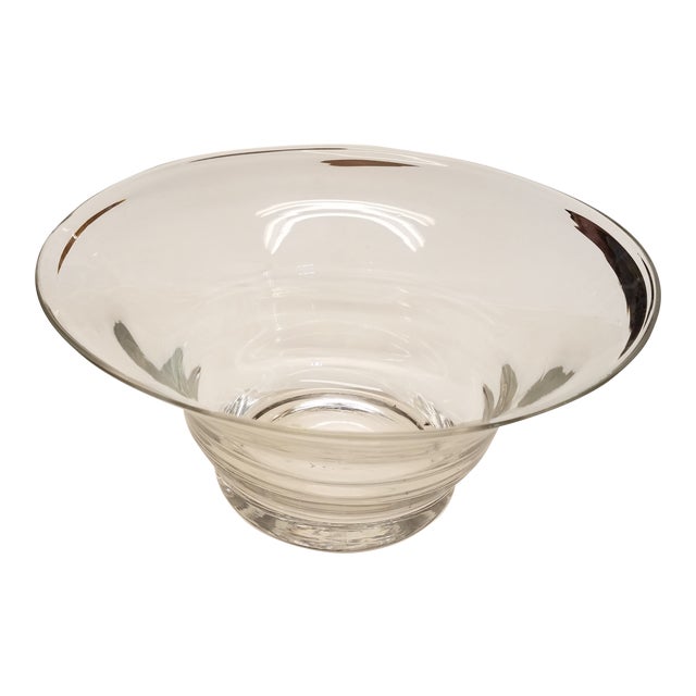 Large Simon Pearce Hand Blown Glass Footed Bowl Chairish