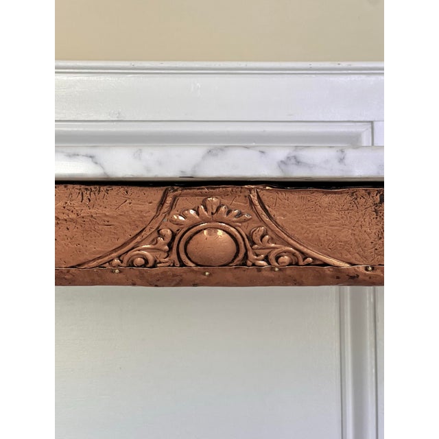 Copper Antique French Copper Clad Server, Gilded Cast Iron Base With Marble Top, 1800s For Sale - Image 8 of 14