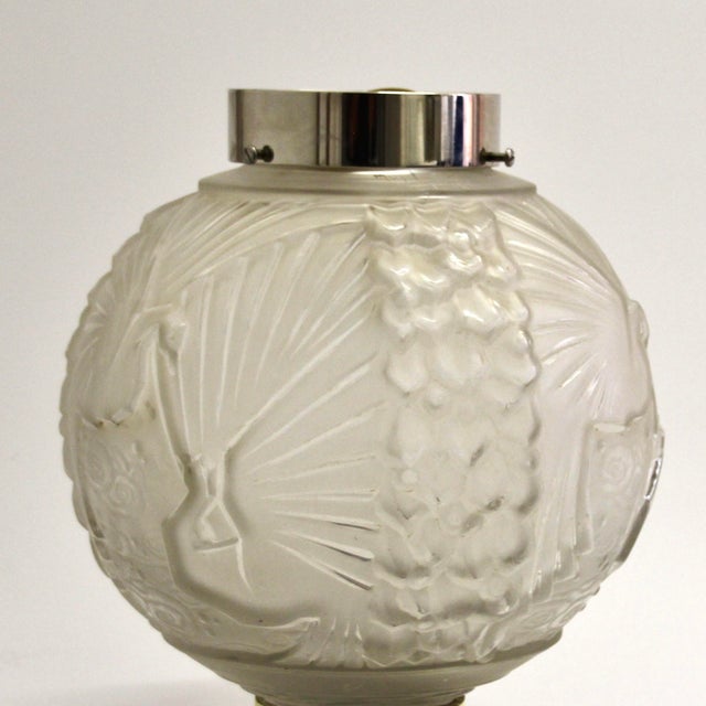 Muller Frères Large Art Deco French Ceiling Light from Muller Frères, 1920s For Sale - Image 4 of 7