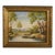 This framed pair of signed oil on board landscape paintings captures the timeless tranquility of pastoral scenery through...