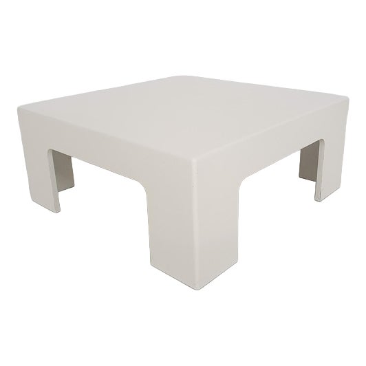White Square Coffee Table by Marc Berthier, France, 1970s For Sale