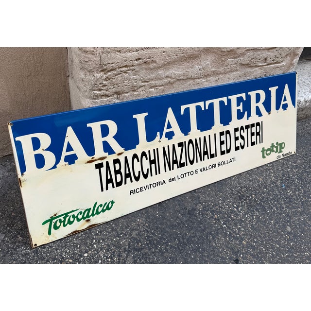 Mid-Century Modern Vintage Bar Latteria Tobacco Sign, 1970s For Sale - Image 3 of 8