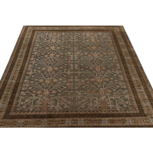 Traditional Rug & Kilim’s Classic Khotan Style Rug in Beige, Rust and Ivory Floral Patterns For Sale - Image 3 of 8