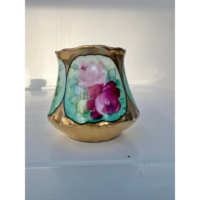Gold 1920 Porcelain Gold Floral Match Holder For Sale - Image 8 of 10