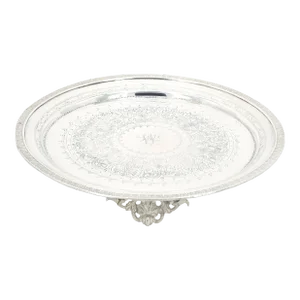 19th Century English Victorian Circular Silverplate Salver