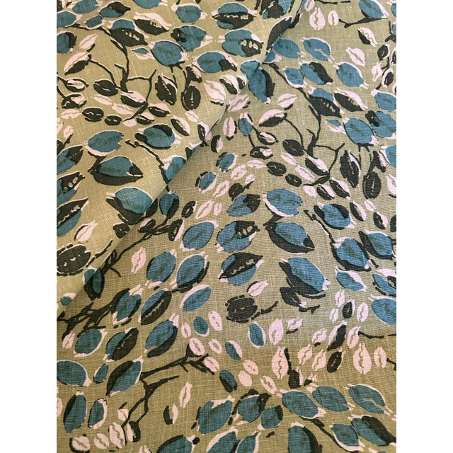 Traditional Peter Fasano Cowrie Shells Linen Fabric 3 Yards Color Way Kelp For Sale - Image 3 of 6