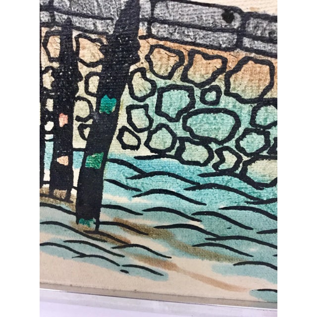 1950s Vintage Italian Seaside Oil Painting For Sale - Image 10 of 13