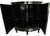 Black Lacquer Chinese Corner Cabinet With Inlaid Stone For Sale - Image 9 of 10