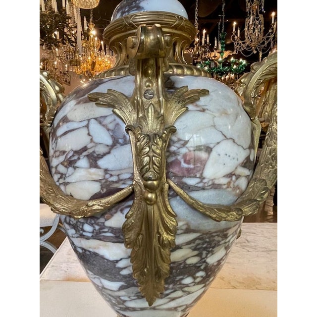 Metal Pair of 19h C. French Marble and Bronze Cassolette For Sale - Image 7 of 7