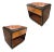 Pair of Two Toned Art Deco Cherry Wood & Lacquer Bedside Tables W/ Stepped Top For Sale
