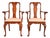 Stickley Queen Anne Carved Solid Cherry Wood Armchairs, Pair For Sale