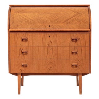 Mid Century Swedish Teak Rolltop Secretary Desk by Egon Ostergaard For Sale